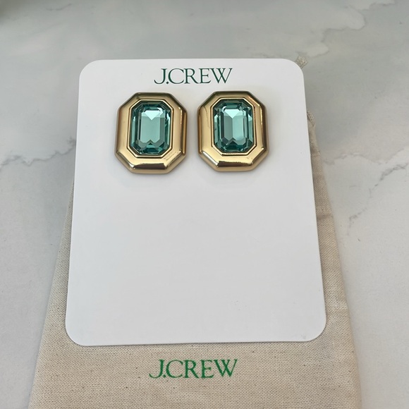 J. Crew Green Crystal Earrings NWT - Picture 5 of 16